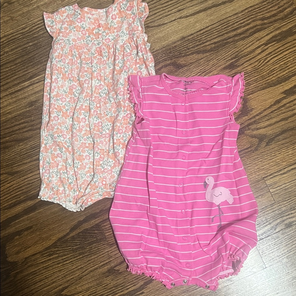 Carter's Pink and Peach Bodysuits-set of 2